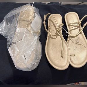 Loft Sandals size 7, brand new, retails for $34.99, beige strappy